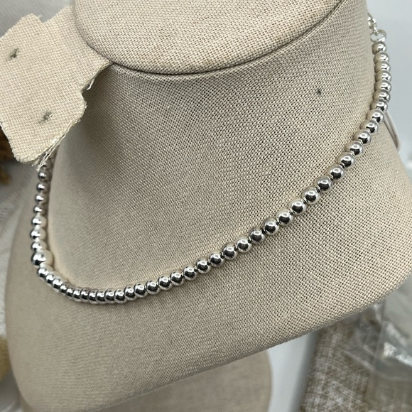 Vintage Sterling Silver Graduated Bead Necklace – 16" – 13.5g - Picture 7 of 16